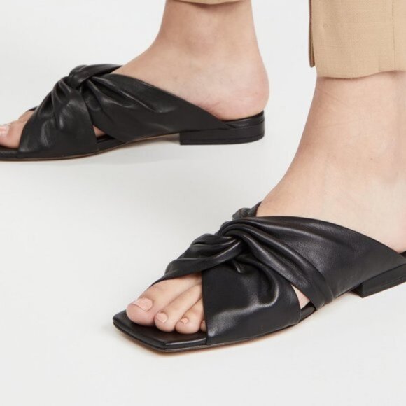 Twist slide genuine leather sandals size US 8 EUR 39 - Picture 1 of 3